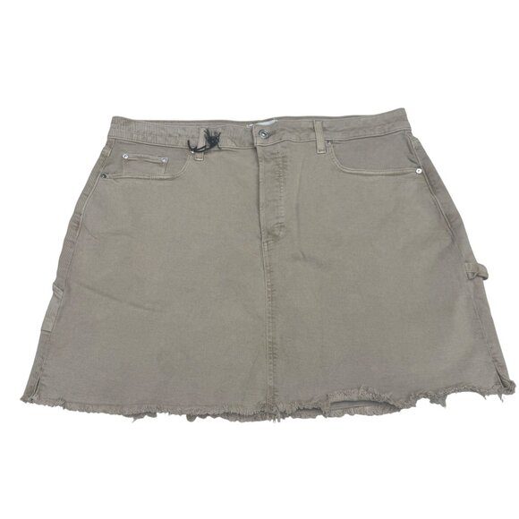 NEW Paige Jessie Frayed Hem Carpenter Denim Mini Skirt Button Fly, Size 33 NWOT - Picture 1 of 9